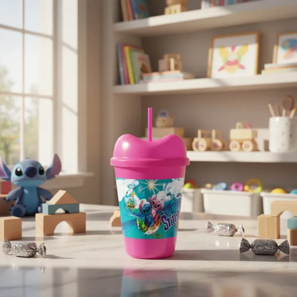 Vaso Pitillo Para Niñas X12 Sorpresa Piñata Regalo Fiesta Stitch