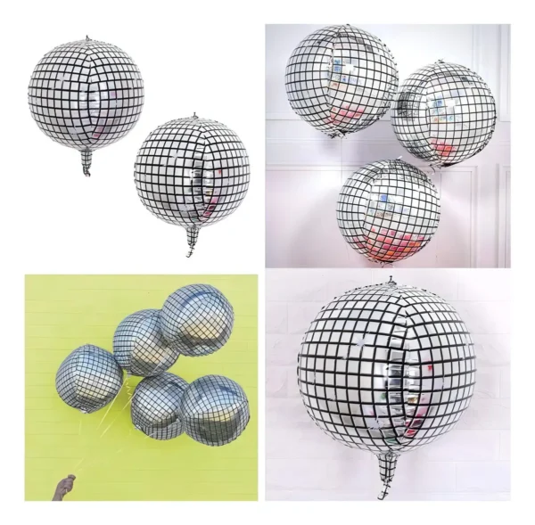 Globos Fiesta Metalizados 4D Forma Disco 50cm Color Brillante X20