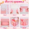 D_NQ_NP_2X_855149-MLA92449846014_092025-F Set 4 Cubos Cajas Para Globos Baby Shower Decoración-blanco Color Rosa Claro
