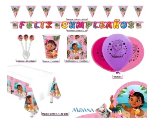 D_NQ_NP_2X_863108-MCO109779768426_042026-F Kit Fiesta Moana Bebe Hawái Cumpleaños Vasos Mantel Platos