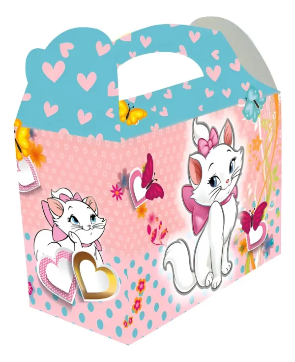 Caja Cajita Gata Marie Decoración Fiesta Cumpleaños X6