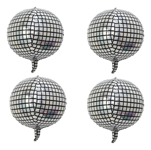 Globos Fiesta Metalizados 4D Forma Disco 50cm Color Brillante X20