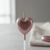 Vela En Forma De Corazón Oro Rosa Para Cumpleaños