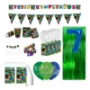 Kit Minero Cumpleaños Bloques x36 Vasos Platos Globos Mantel Minecraft