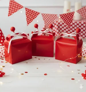 Caja Cajita Feliz Sorpresa X12 Unidades Rojo Unicolor