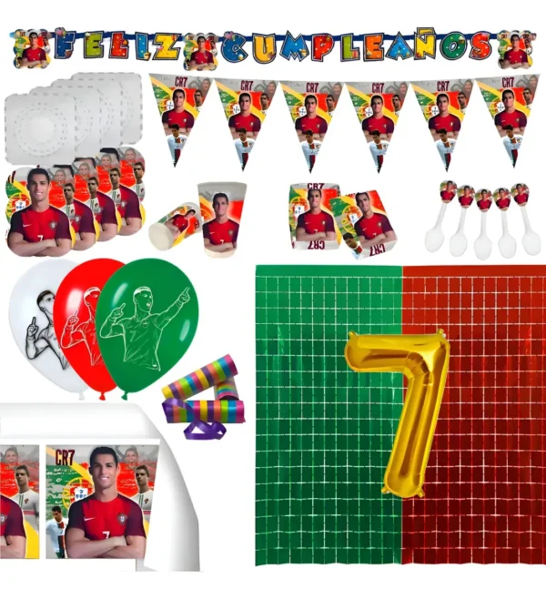 Kit Decoración Fiesta - Cristiano Ronaldo Portugal Cr7 X 36