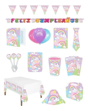 Kit Decoración Piñata Fiesta Infantil Arco Iris