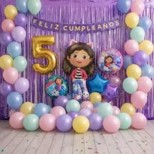 Kit Decoración Cumpleaños Fiesta Globos La Casa De Gaby