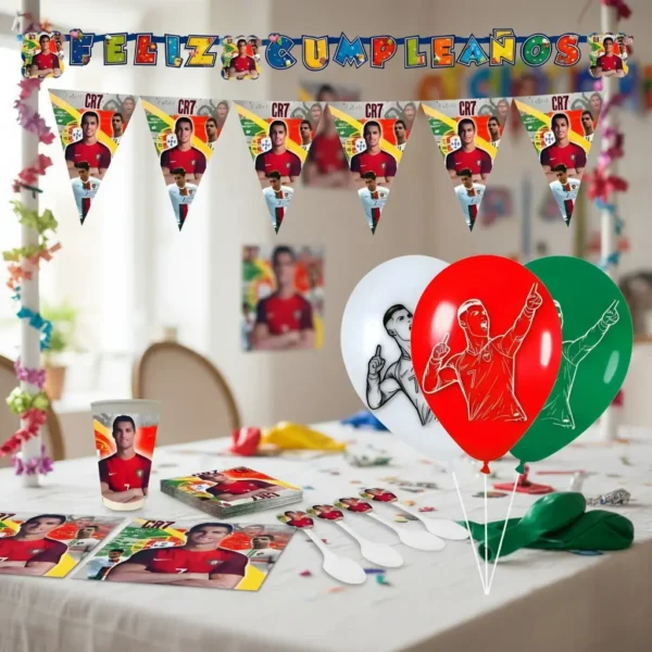 Kit Decoración Fiesta - Cristiano Ronaldo Portugal Cr7 X 12