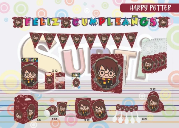 D_NQ_NP_2X_925209-MLA94683640541_102025-F Kit Decoración Harry Potter x12