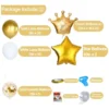 Decoración De Cumpleaños Para Mujer O Hombre Dorado Y Blanco