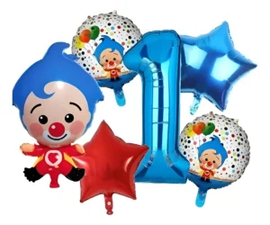 Kit Decoración Payaso Plimplim + número 70cm + globo 3d