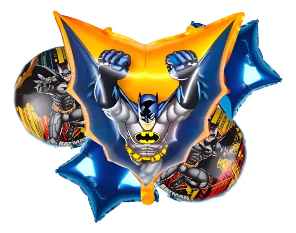 Set Kit Globos Metalizados Cumpleaños Temáticas Infantil Color Batman
