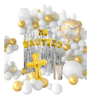 Arcos De Globos Decoración Temática Mi Bautizo 59 Pzas