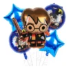 Globos Harry Potter Smile Estrella Azules 45cm Helio Pack x5