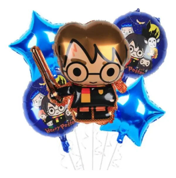 Globos Harry Potter Smile Estrella Azules 45cm Helio Pack x5