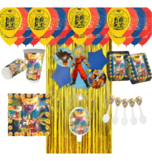 Kit Globos Fiesta Goku Dragon Ball Z Cortina Mantel