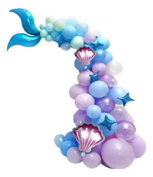 D_NQ_NP_2X_946944-MCO93186067765_092025-F Kit Decoración Globos Sirena + ostras + arco Globos Con Estrella