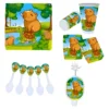 Kit Decoración Capibara Vasos Platos Mantel Cumpleaños Fiesta