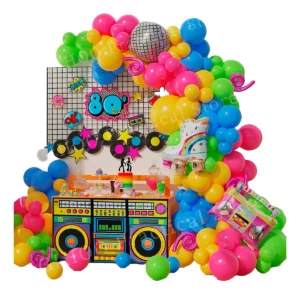 Arco de Globos Decoración Disco Premium Multicolor 144 Piezas