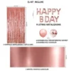 Kit Decoración Rosa Happy Birthday Cortinas Bombas Guirnalda