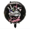 Globos Metalizados Kuromi Negro 65cm Pack 5 Unidades Fiestas Premium