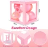 D_NQ_NP_2X_963472-MLA92449914762_092025-F Set 4 Cubos Cajas Para Globos Baby Shower Decoración-blanco Color Rosa Claro