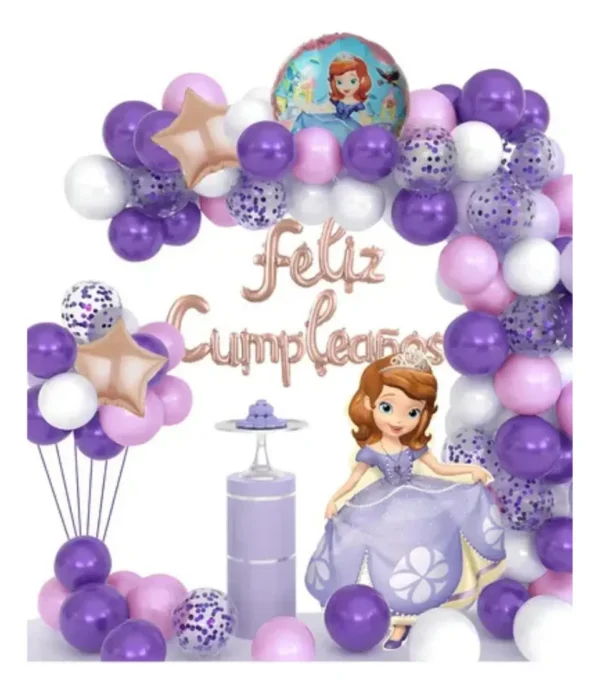 Arcos De Globos Decoración Temática Princesa Sofia 35pzas