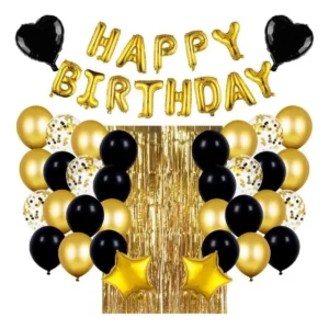 D_NQ_NP_2X_976163-MCO69428074359_052023-F Kit Decoración En Casa Feliz Cumple Dorado+negro+cortina