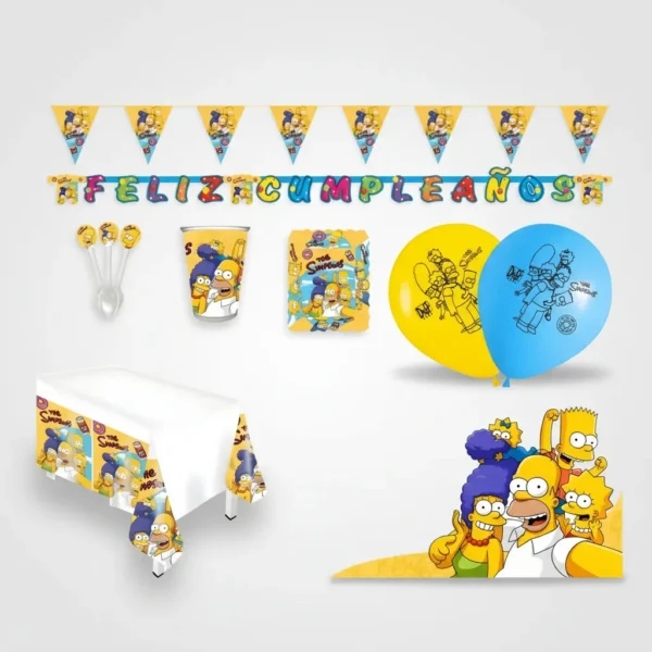 D_NQ_NP_2X_980473-MLA105420090804_012026-F Kit Infantil Decoración Fiesta - Los Simpsons X12 Invitados