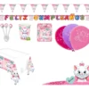 Kit Decoración Piñata Fiesta Infantil Gata Marie x12 invitados