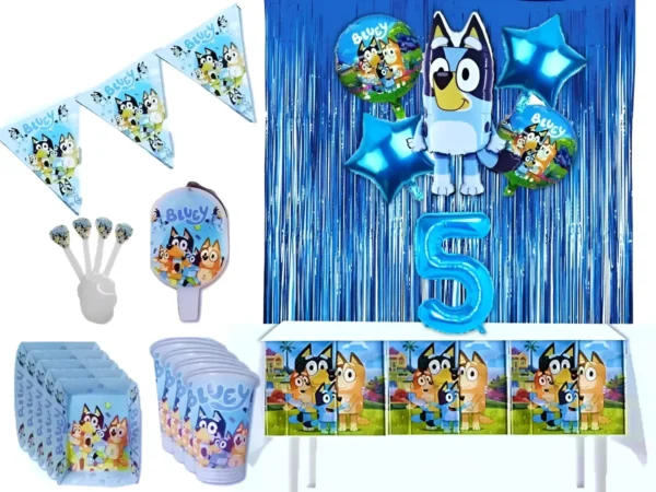 Kit Decoración Bluey X24 Cortina + Vela Decoración Full