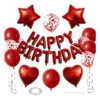 Kit De Decoración Cumpleaños Happy Birthday Rojo