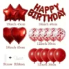 Kit De Decoración Cumpleaños Happy Birthday Rojo