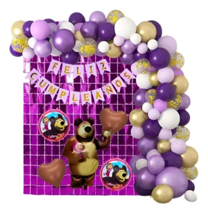 D_NQ_NP_2X_996512-MCO93188731383_092025-F Set De Globos Decoración Temática Masha Y El Oso