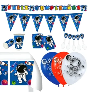 Kit Decoración Fiesta Temática - Astronauta X 12 Invitados