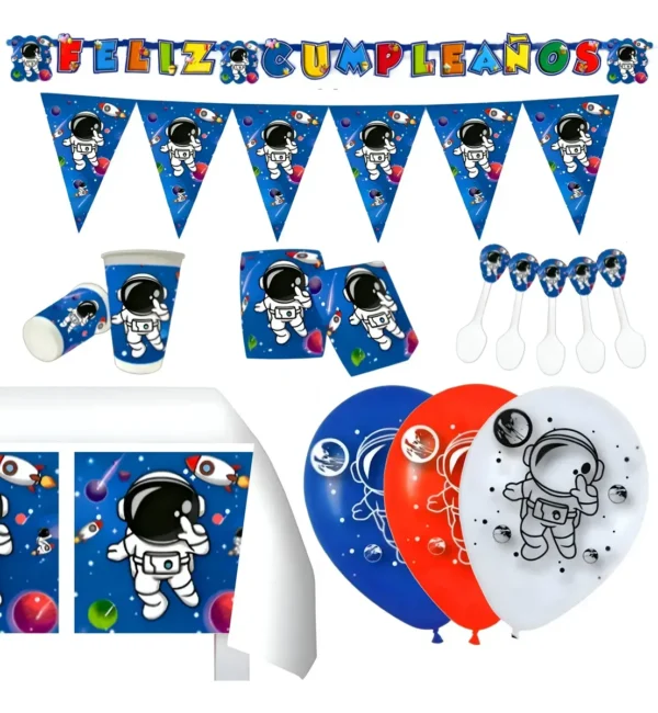 Kit Decoración Fiesta Temática - Astronauta X 12 Invitados