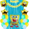 Kit Decoración Bob Esponja Globos Metálicos + Numero