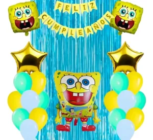 Kit Decoración Bob Esponja Globos Metálicos + Numero