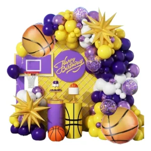 D_NQ_NP_2X_605073-MLA99508079290_112025-F Arco De Globos Metalizados Deco Tematica Basquet 110pzas