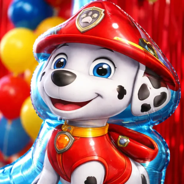 Kit Decoración Marshall Paw Patrol Globos Metálicos + Numero
