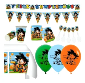 D_NQ_NP_2X_611439-MCO111411482093_052026-F Kit Decoración Fiesta Cumpleaños - Goku Bebé X12 Invitados