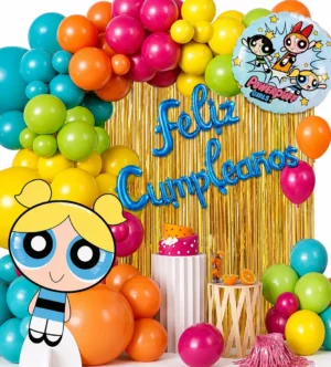D_NQ_NP_2X_613314-MCO112853902715_062026-F Decoración Arco Orgánico Chicas Superpoderosas Burbuja