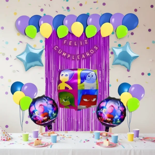 Kit Decoración Intensamente Globos Metálicos + Numero
