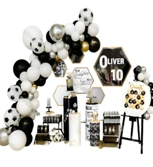 D_NQ_NP_2X_631345-MCO93184010347_092025-F Kit Fiesta Decoración Globos Balón Negro Mundial Plateado