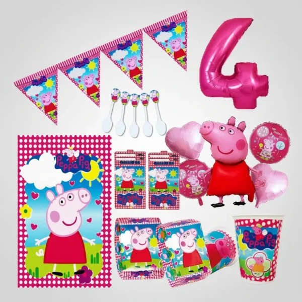 Kit Decoración Peppa Pig X24 + Bouquet + Numero