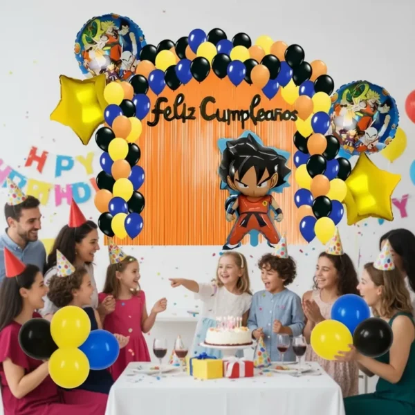 Kit Decoración Dragon Ball Globos Metálicos + Número