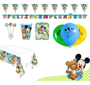Kit Infantil Decoración Fiesta - Baby Mickey Mouse X12 Inv
