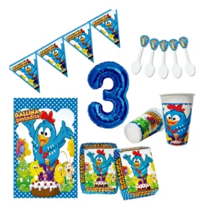 D_NQ_NP_2X_651000-MCO105326692014_012026-F Kit Decoración Gallinita Pintadita X12 Niños + Numero