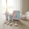 Kit Decoración Revelación De Sexo x12 Vasos + Plato + Cuchara